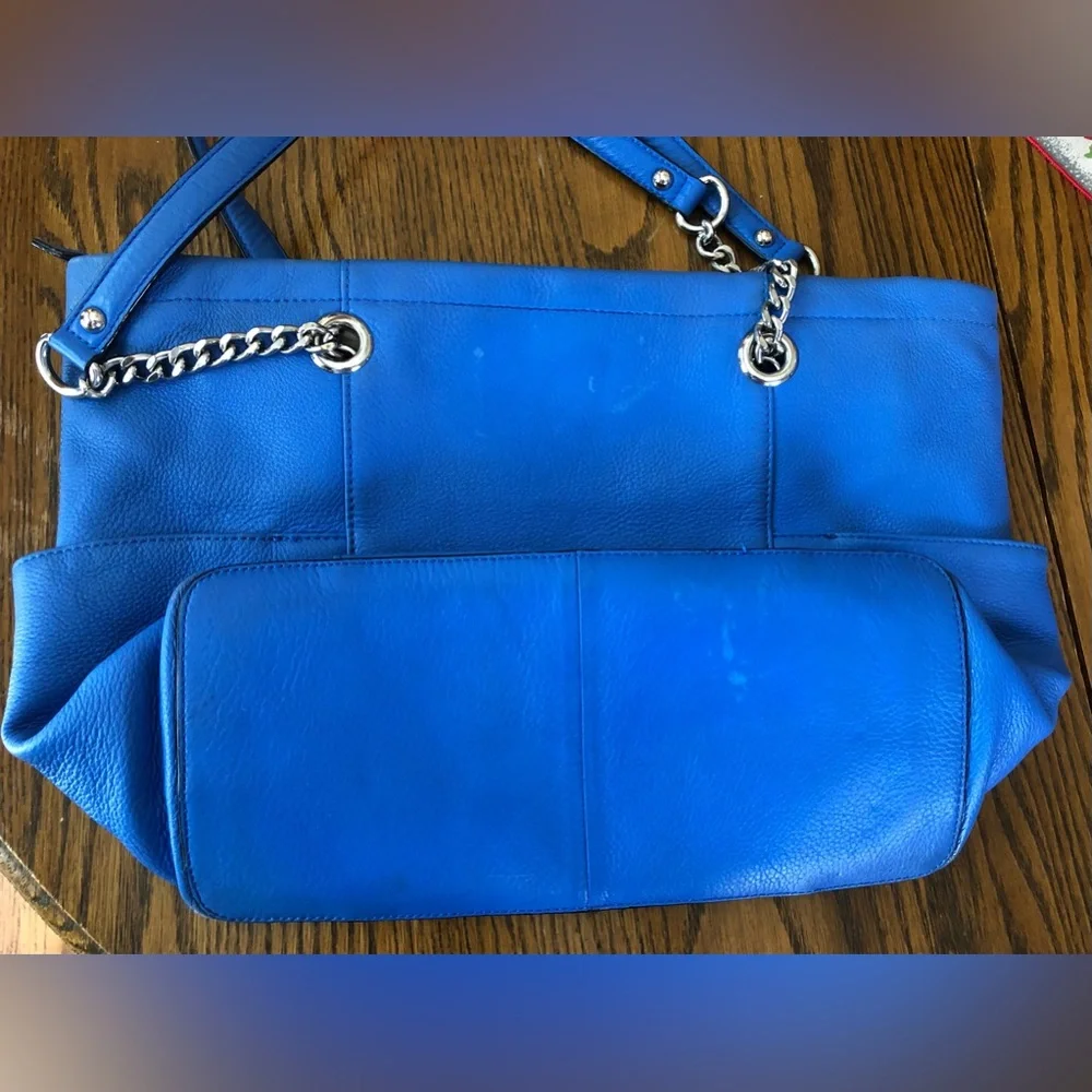CALVIN KLEIN Blue Leather Handbag Purse